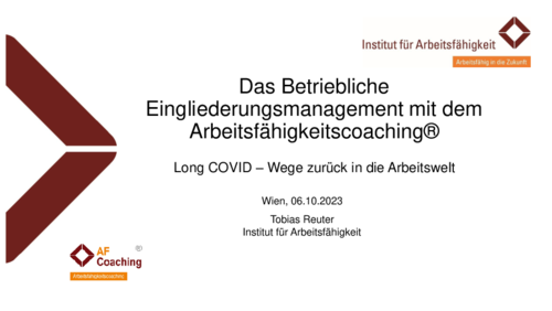Das Betriebliche Eingliederungsmanagement mit dem Arbeitsfähigkeitscoaching Vorschau